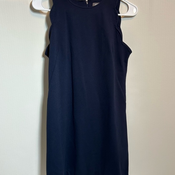 Vince Camuto Midnight Blue Scalloped Sleeveless Zippered Dress Size 4 - Picture 2 of 13